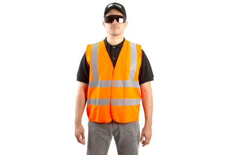 Reflective vest in polyester