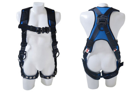 Full body harness, 4 D-rings, multi-purpose (H) with back support