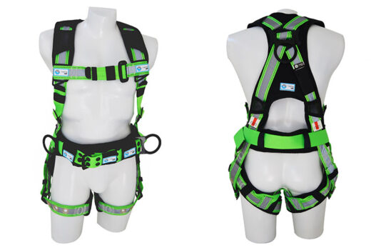 Full body harness, 3 D-rings, multi-purpose and reflective