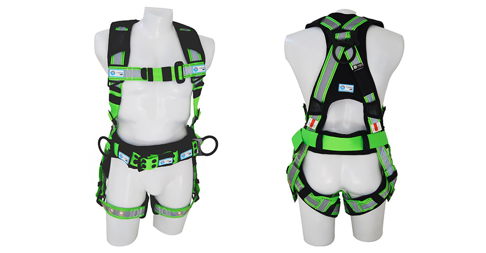 Full body harness, 3 D-rings, multi-purpose and reflective -